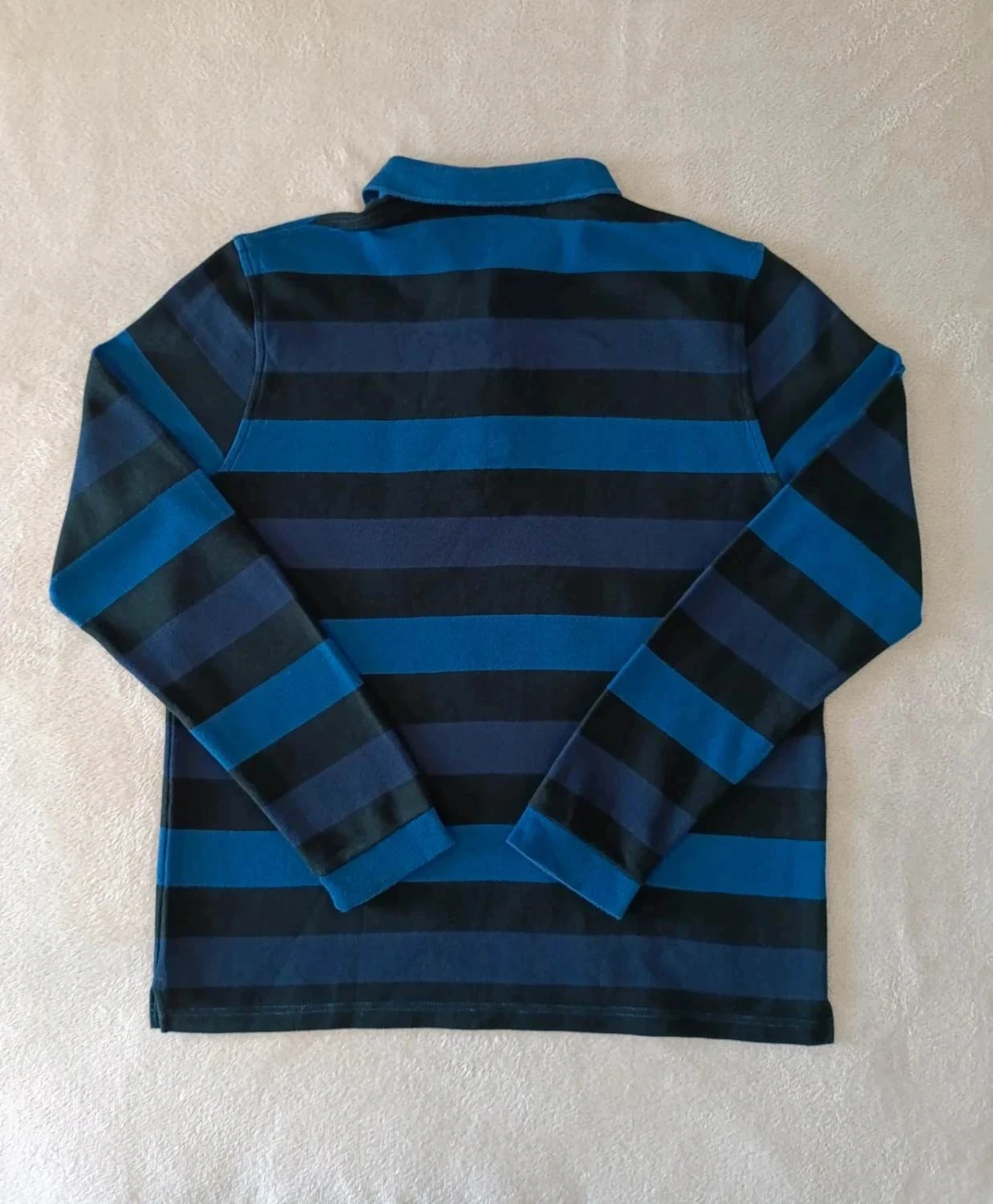 Polo Lacoste azul Listrado Riscas pretas Mangas compridas Tamanho 8 – photo 5